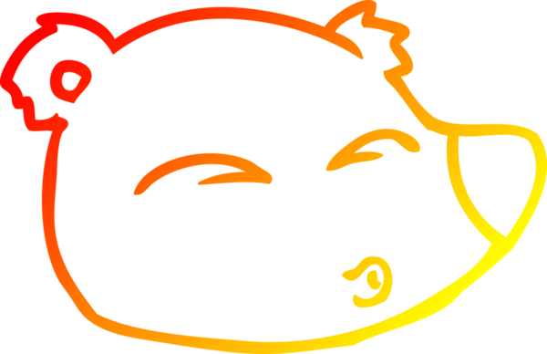 Bir insan tarafından çizilen çizgi film ayısının sıcak çizgi çizimi