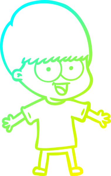 Bir insan tarafından çizilmiş mutlu çizgi film çocuğu çizimi.