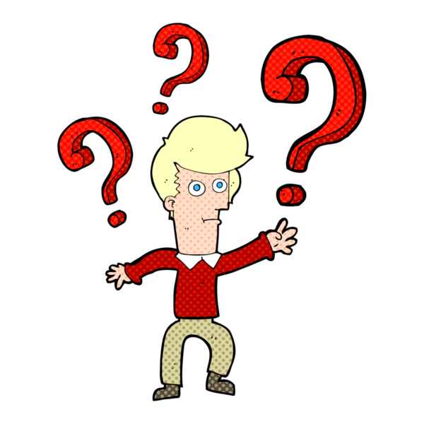 Bir insan tarafından çizilmiş bir sürü sorusu olan çizgi film adamı.