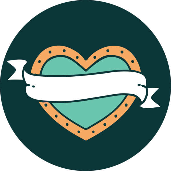 Bir insan tarafından çizilmiş kalp ve bayrağın ikonik dövme şekli