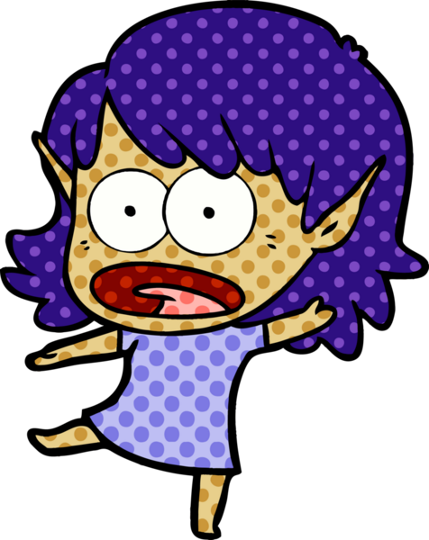 Bir insan tarafından çizilen elf kızı şok etti.