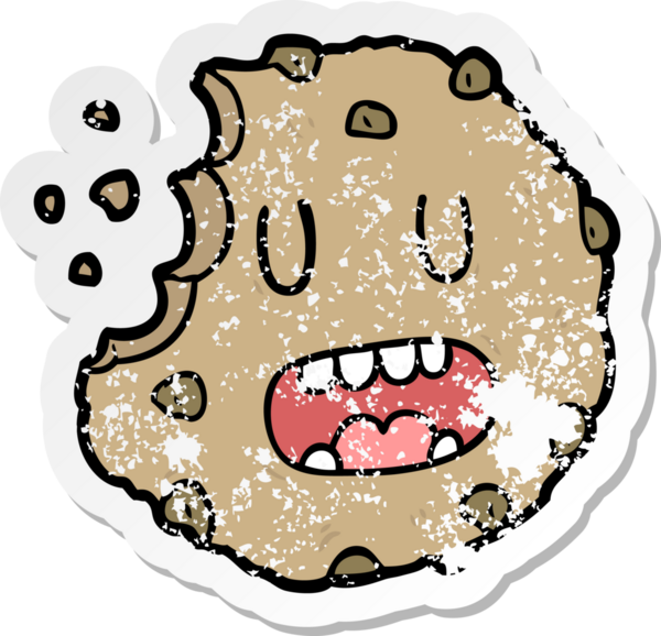 Bir insan tarafından çizilmiş karikatür kurabiyesinin sıkıntılı etiketi.