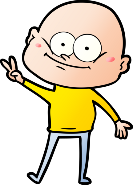 Bir insan tarafından çizilmiş kel bir adam.