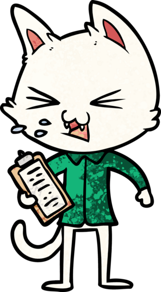 Çizgi film satıcısı kedi bir insan tarafından çizilmiş.