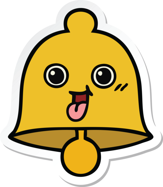 Bir insan tarafından çizilmiş sevimli bir çanın çıkartması.