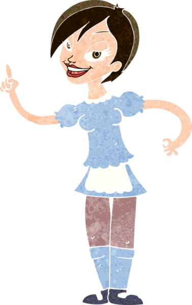 Çizgi film garsonu bir insan tarafından çizildi.