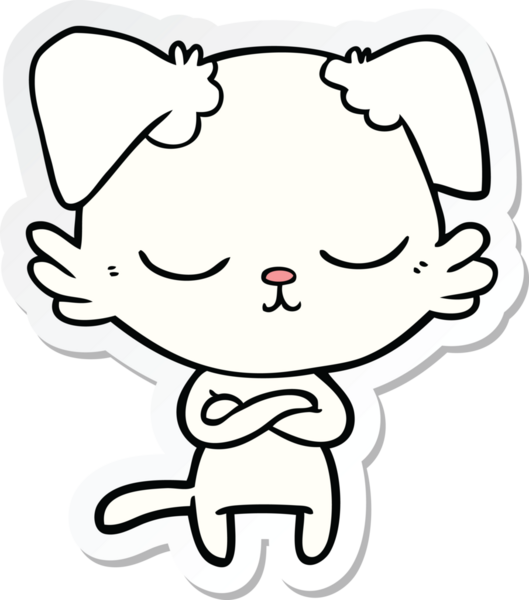 Bir insan tarafından çizilmiş şirin bir köpeğin çıkartması.