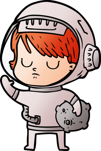 Bir insan tarafından çizilmiş astronot kadın.