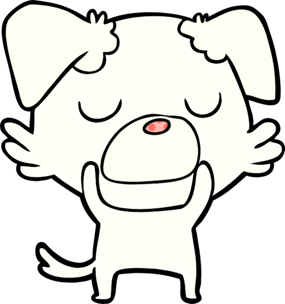 Bir insan tarafından çizilmiş çizgi film köpeği.