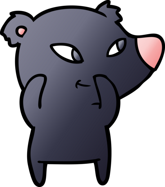 Bir insan tarafından çizilmiş sevimli çizgi film ayısı.