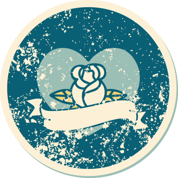 Bir insan tarafından çizilmiş kalp gülü ve bayrağının sembolik dövmeli resmi.