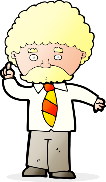 Bir insan tarafından çizilmiş çizgi film öğretmeni.