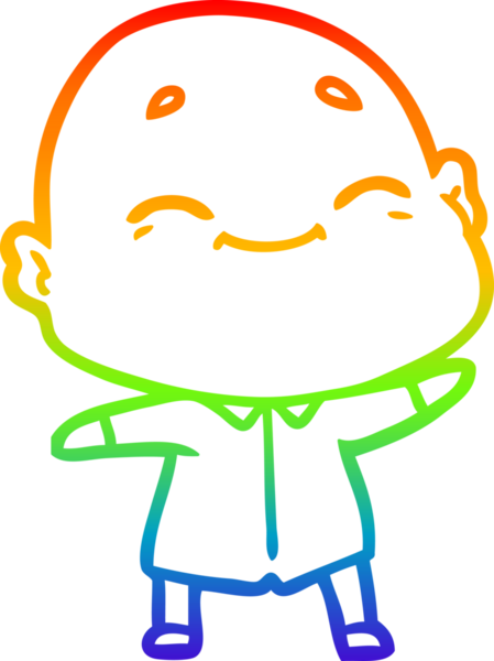 gökkuşağı gradyan çizimi mutlu bir çizgi kel adamın çizimi bir insan tarafından çizildi