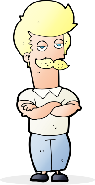 Bir insan tarafından çizilmiş bıyıklı adam.