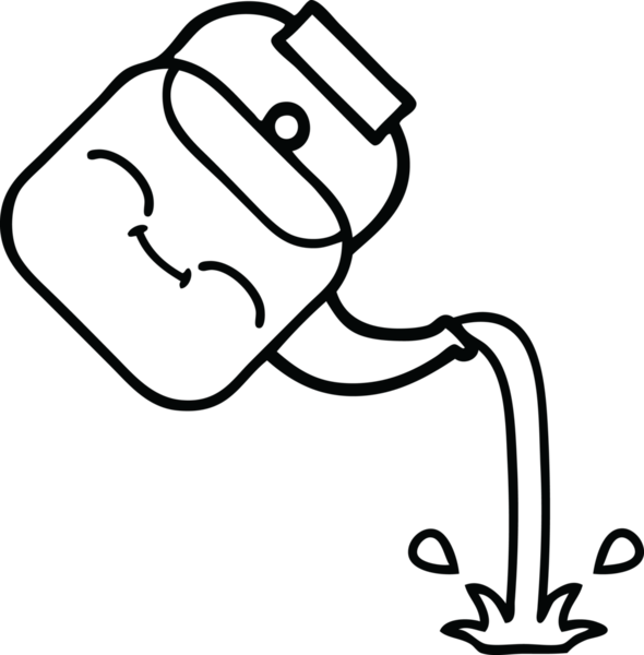 Bir insan tarafından çizilen çaydanlığın çizgi çizimi