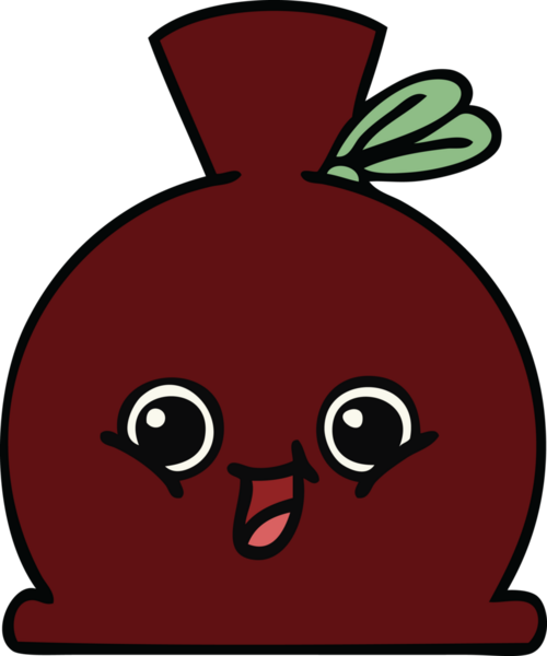 Bir insan tarafından çizilmiş şirin bir çuval karikatürü