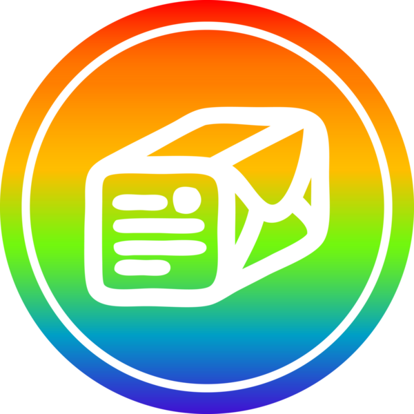 bir insan tarafından çizilmiş gökkuşağı gradyan ile paketlenmiş dairesel simge