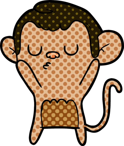 Bir insan tarafından çizilmiş çizgi maymun.