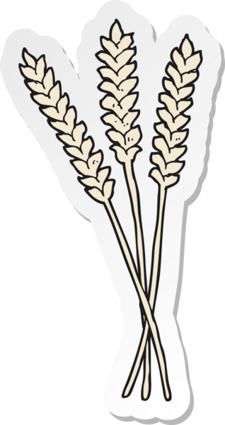 Bir insan tarafından çizilmiş karikatür buğdayının etiketi.