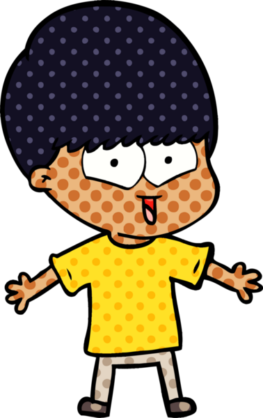 Bir insan tarafından çizilmiş mutlu çocuk çizgi filmi.