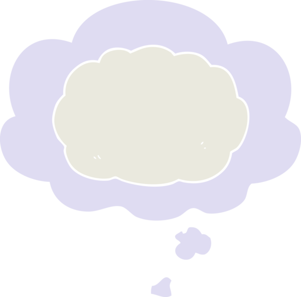 Düşünce baloncuğu olan karikatür bulutu insan tarafından çizilmiş.