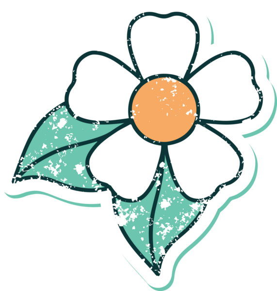 Bir insan tarafından çizilmiş bir çiçeğin sembolik dövmesi.