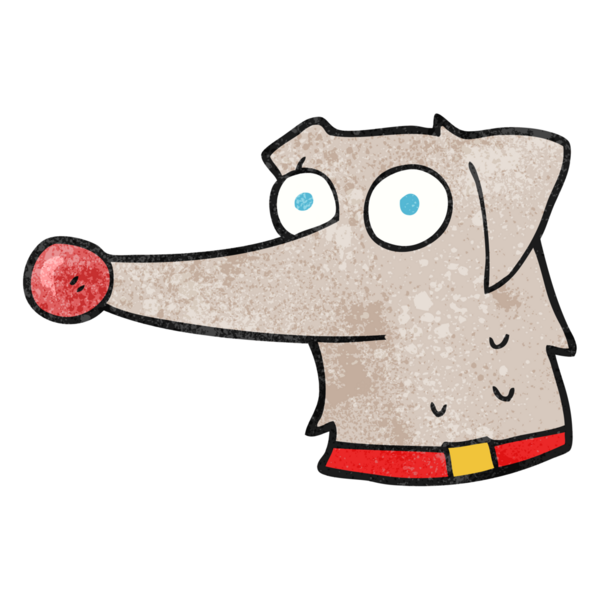 Bir insan tarafından çizilmiş, el yapımı çizgi film köpeği.