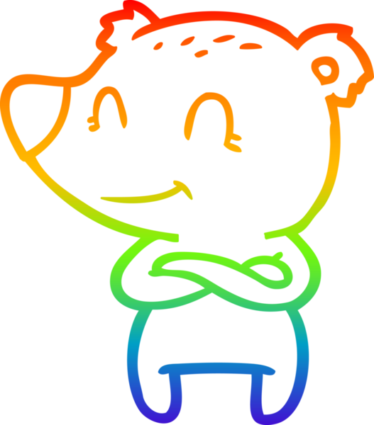 gökkuşağı gradyan çizgisi bir insan tarafından çizilmiş dost bir ayı çizgi