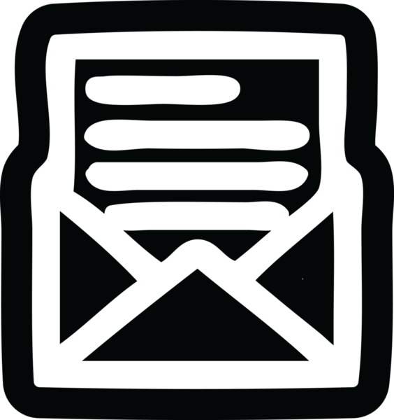 bir insan tarafından çizilmiş zarf harf simgesi