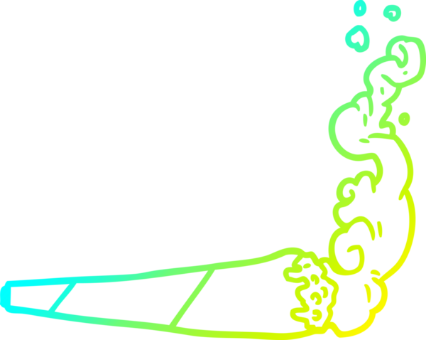 Bir insan tarafından çizilmiş marihuana eklemlerinin soğuk gradyan çizgileri.