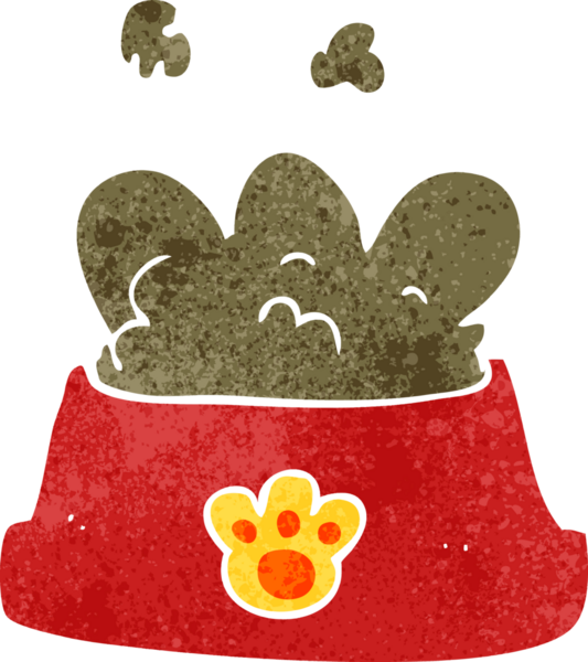 Bir insan tarafından çizilmiş çizgi film köpek maması.