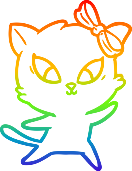 gökkuşağı gradyanı çizimi bir insan tarafından çizilmiş çizgi film kedisi