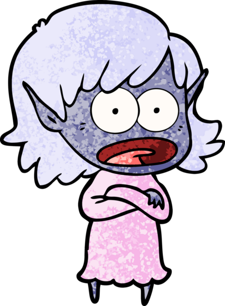 Bir insan tarafından çizilen elf kızı şok etti.