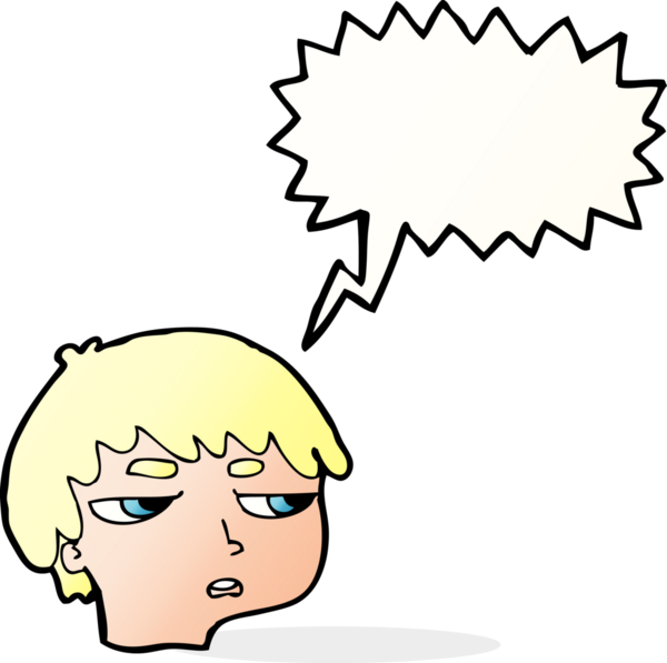 Bir insan tarafından çizilmiş konuşma baloncuğuyla sinirlenmiş bir çocuk.