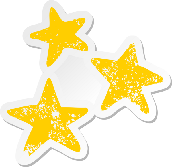 Bir insan tarafından çizilmiş karikatür yıldız sembolleri.