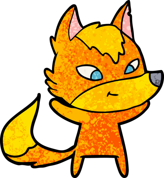 Bir insan tarafından çizilmiş tilki çizgi film karakteri