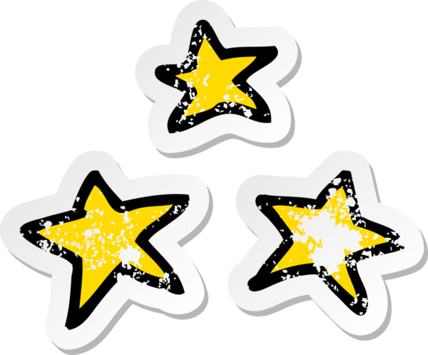 Bir insan tarafından çizilmiş bir çizgi film yıldızının sıkıntılı çıkartması.