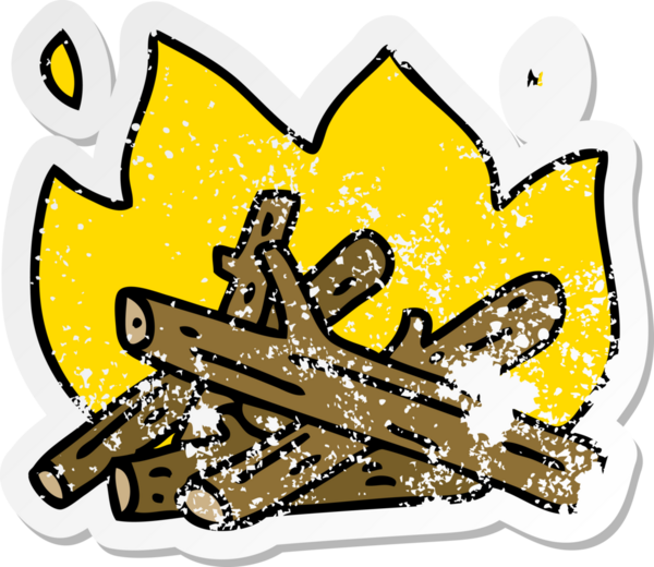 Bir insan tarafından çizilmiş garip bir el kamp ateşinin sıkıntılı çıkartması.