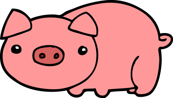 Bir insan tarafından çizilmiş çizgi film domuzu.