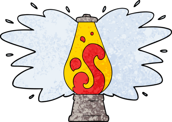 Bir insan tarafından çizilmiş retro lav lambası.