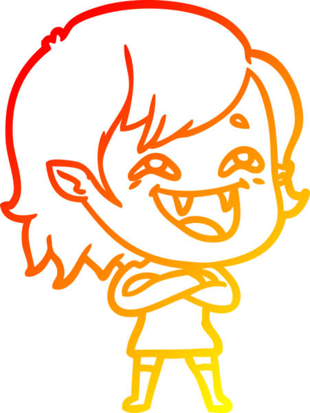 Bir insan tarafından çizilmiş gülen vampir kız çizgi filmi.