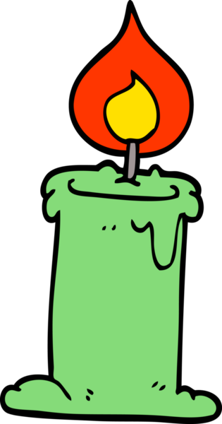 Bir insan tarafından çizilmiş karikatür yanan mum.