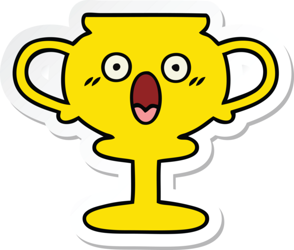 Bir insan tarafından çizilmiş şirin bir karikatür kupasının çıkartması.