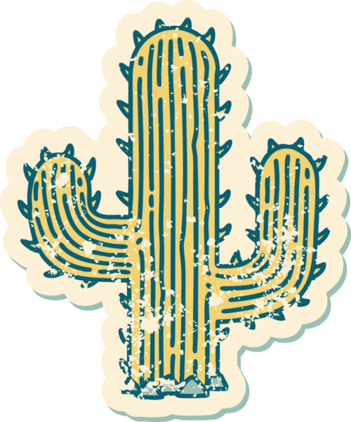 Bir insan tarafından çizilmiş bir kaktüsün sembolik dövmesi.