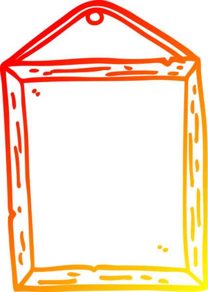 Bir insan tarafından çizilmiş bir karikatür çerçevesinin sıcak gradyan çizimi