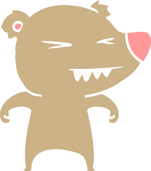 kızgın ayı düz renkli çizgi film bir insan tarafından çizildi.