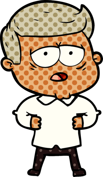 Bir insan tarafından çizilmiş yorgun bir adam.