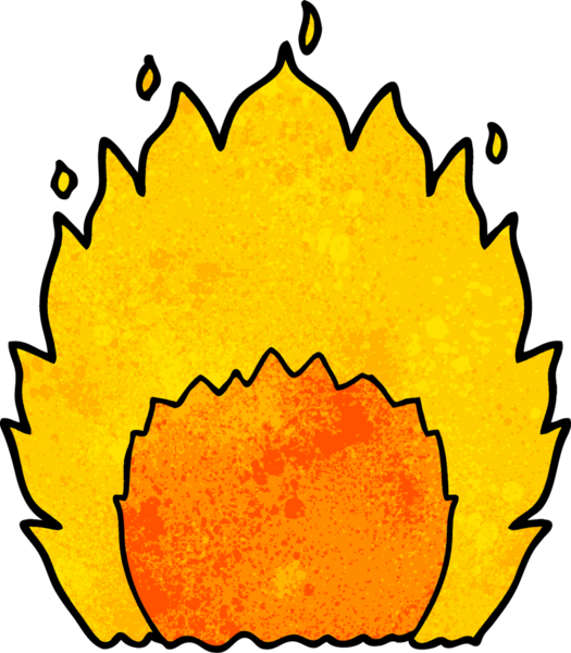 Bir insan tarafından çizilmiş çizgi film ateşi