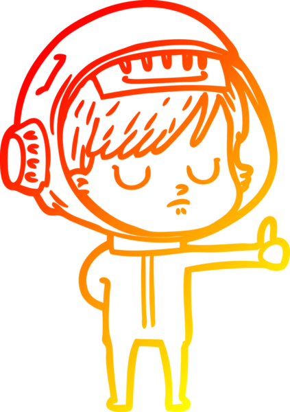 Bir insan tarafından çizilmiş bir astronot kadın çizgi çizimi.