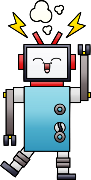 Bir insan tarafından çizilmiş bir robotun gölgelenmiş çizimi